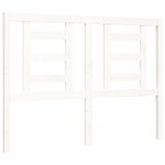vidaXL Cadre de lit avec tête de lit blanc 120x200 cm bois massif