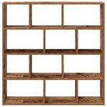 vidaXL Étagère cube murale 12 compartiments vieux bois bois ingénierie