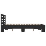vidaXL Cadre de lit noir 140x190 cm bois d'ingénierie et métal
