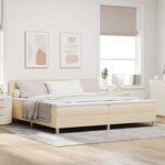 vidaXL Lit boxspring avec matelas Crème 200 x 200 cm tissu