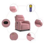 vidaXL Fauteuil de massage inclinable Rose Velours