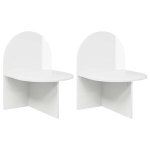 vidaXL Table de chevet 2 pc Blanc brillant 48 x 49 x 65 cm