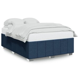 vidaXL Cadre de lit sans matelas bleu 140x190 cm tissu