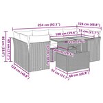 vidaXL Salon de jardin avec coussins 7 Pièces beige résine tressée