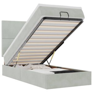 vidaXL Cadre de lit ottoman avec matelas gris clair 80x200 cm velours