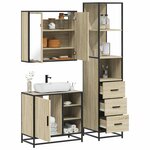 vidaXL Ensemble de meubles de salle de bain 3 Pièces chêne sonoma