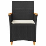 vidaXL Chaises de jardin coussins lot de 2 noir résine tressée et bois