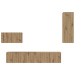 vidaXL Meuble TV mural 4 Pièces Chêne artisan 80 x 30 x 30 cm Moyen
