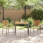vidaXL Ensemble de salle à manger pour jardin 3 Pièces Gris