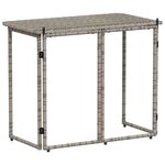 VidaXL Table de jardin pliante gris 90 x 51 x 75 cm polyrotin
