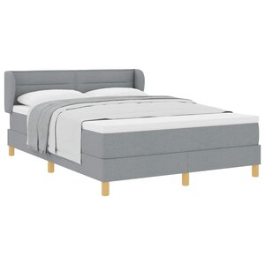 vidaXL Lit à ressorts avec matelas Gris clair 140 x 200 cm tissu