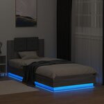 vidaXL Cadre de lit avec LED sans matelas sonoma gris 100x200 cm
