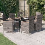 vidaXL Ensemble à manger de jardin avec coussins 7 Pièces Gris