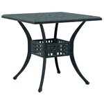 vidaXL Table de jardin vert 80x80x75 cm aluminium coulé