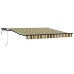 vidaXL Auvent Rétractable Vert et jaune 300 x 250 cm tissu