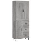 vidaXL Buffet haut Sonoma gris 69 5x34x180 cm Bois d'ingénierie