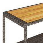 vidaXL Chariot de bar 3 niveaux gris rotin et bois d'acacia massif