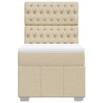 vidaXL Sommier à lattes de lit avec matelas Crème 100x200 cm Tissu