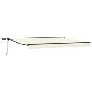 vidaXL Cadre de store manuel avec LEDs Crème et Anthracite 4 5 × 3 5 m