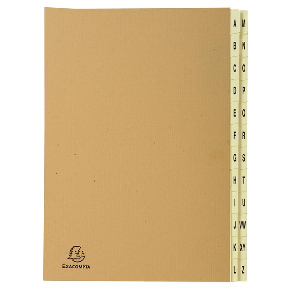 Trieur Rigide 24 Compartiments De A À Z Forever Kraft - A4 - Kraft Brun - Exacompta
