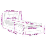 vidaXL Lit avec matelas blanc et noir 90x190 cm similicuir