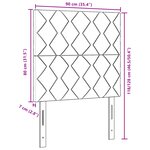 vidaXL Tête de lit design blocs de diamant gris clair 90 cm en tissu
