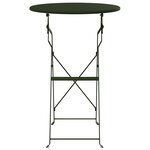 vidaXL Table Bistrot Pliable Vert Foncé Ø50x71 cm Acier Revêtu
