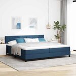 vidaXL Lit à ressorts avec matelas avec LED Bleu 200 x 200 cm tissu