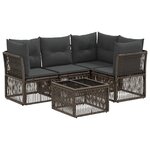 vidaXL Ensemble de canapé de jardin 5 Pièces Gris polyrotin