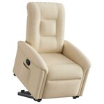 vidaXL Fauteuil inclinable Crème Tissu