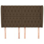 vidaXL Tête de lit avec oreilles Marron foncé 163x23x118/128 cm Tissu