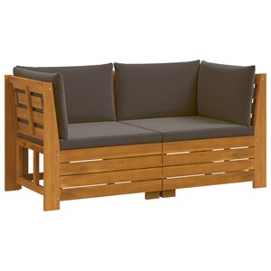 vidaXL Ensemble de canapés d'extérieur avec coussin 2 Pièce Marron