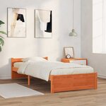 vidaXL Cadre de lit Marron cire 100 x 200 cm Bois massif en pin
