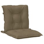 vidaXL Coussins de chaise à dossier bas lot de 4 taupe mélangé tissu