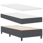 vidaXL Lit Box Spring avec Matelas Gris Foncé 100x200 cm Velours Côtelé