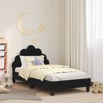 vidaXL Cadre de lit pour enfants avec tête de lit Noir 80 x 160 cm