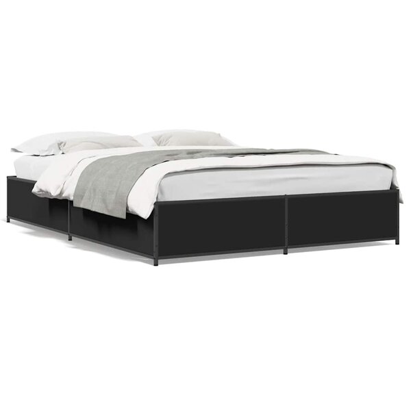 vidaXL Cadre de lit sans matelas noir 120x190 cm