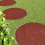vidaXL Dalle de jardin 6 pièces Rouge Ø 45 x 1 8 cm Caoutchouc