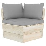vidaXL Salon de jardin palette 6 Pièces avec coussins bois d'épicéa