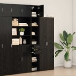 vidaXL Armoire de rangement 2 Pièces Chêne noir 30 x 42 5 x 225 cm