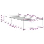 vidaXL Cadre de lit sans matelas bois massif 90x190 cm