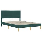 vidaXL Cadre de lit avec tête de lit Vert foncé 160 x 200 cm Tissu