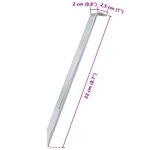 vidaXL Piquets de tente 24 Pièces 22 cm Ø20 mm acier galvanisé