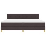 vidaXL Lit boxspring avec matelas Marron foncé 200 x 200 cm tissu