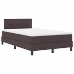 vidaXL Lit à ressorts avec matelas Marron foncé 120 x 200 cm tissu