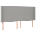 vidaXL Tête de lit avec oreilles Gris clair 163x16x118/128 cm Tissu