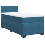 vidaXL Sommier à lattes de lit avec matelas bleu 90x200 cm velours