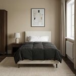 vidaXL Duvet d'été simple Matelassé Anthracite 155 x 200 cm Microfibre
