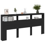 vidaXL Armoire tête de lit avec LED noir 220x17x102 cm