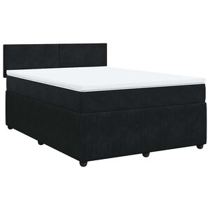 vidaXL Sommier à lattes de lit avec matelas Noir 140x200 cm Velours
